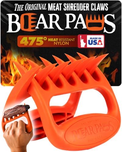 Bear Paws Meat Claws - The Original BBQ Meat Shredder Claws - Orange