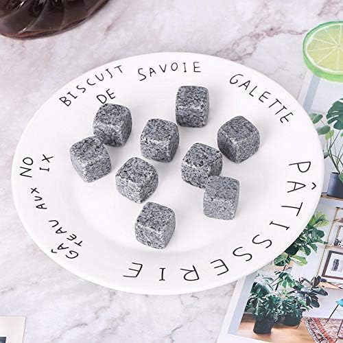 Whiskey Chilling Stones, Hielos para 9 in Set Cool Pure Soapstone Drinks Beverage Chilling Stones, Piedras para Enfriar Bebidas for Home Pub …