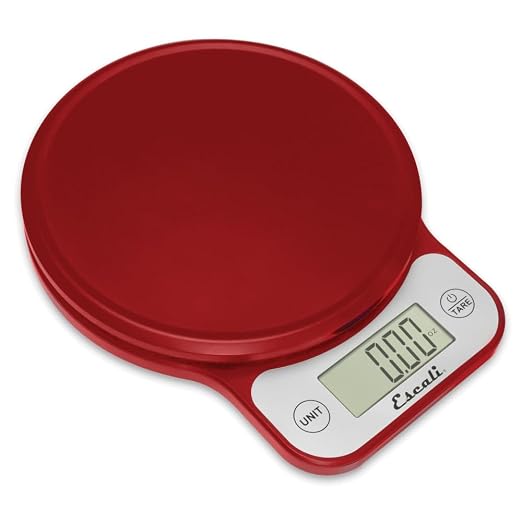 Escali Telero Digital Food Scale, High Precision Kitchen Scale for Cooking, Baking, Portion Control, Meal Prep, Weigh in Grams and Ounces, 11 lb Capacity, Red (T136)