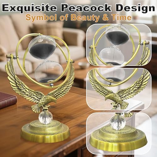 Hourglass Sand Timer, Eagle Brass Hour Glass Sand Clock 60 Minute for Decor