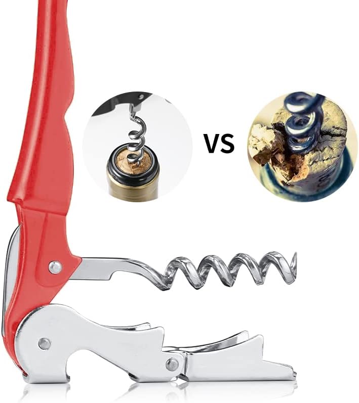 Professional Waiter Corkscrew Wine Openers Set(2PCS), Heavy Duty Stainless Steel Hinges Wine Key for Restaurant Waiters, Sommelier, Bartenders