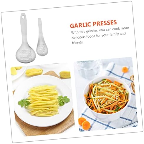 2pcs Stainless Steel Garlic Press Ginger Grater Zester Spoon Fruits Root Vegetable Zester Spoon