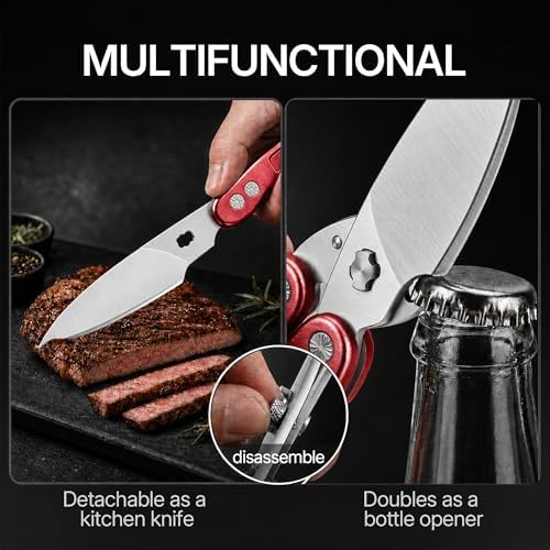 Kitchen Scissors All Purpose Heavy Duty, Stainless Steel Heavy Duty Kitchen Shears for Bone, Poultry, Chicken, Vegetable, Meat & Seafood Cooking Food Scissors With Safety Spring Lock