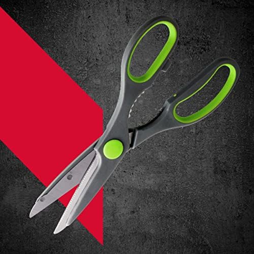 "Praktika" Super Scissors With Opener, 8.27", Gray/Green