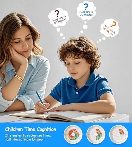 Visual Timer Kids 60 Minute Countdown, Non-Ticking Classroom Timer