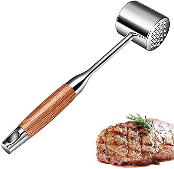 Meat Mallet Meat Tenderizer Tool Meat Pounder 304 Stainless Steel Meat Hammer Heavy Sturdy Meat Pounder for Tenderizing Steak Flattening Bee,Chicken,Pork Poultry Kitchen Mallet Tool