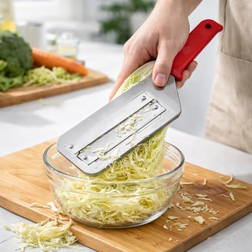 Cabbage Chopper Shredder Double-Layer Stainless Steel Antislip Handle Mandoline Slicer for Slicing Grater Vegetables Fruits Cheese