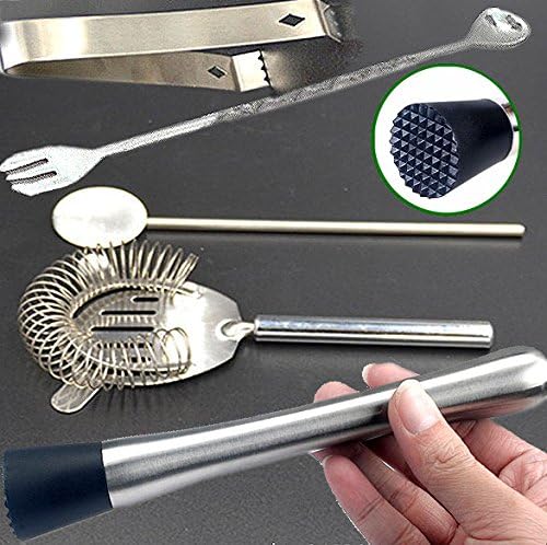 Premium Cocktail Shaker Set-All Inclusive Bartender Kit With Stainless Steel Martini Shaker, Strainer, Mixing Spoon, Bar Measure, Muddler, Tongs, Wine Pourers - Drink Mixer Set For Cocktails