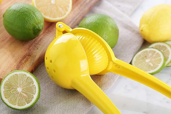 Metal Manual Citrus Lemon Lime Squeezer Juicer, Fruit Juicer, Metal, Kitchen Tool (Yellow)