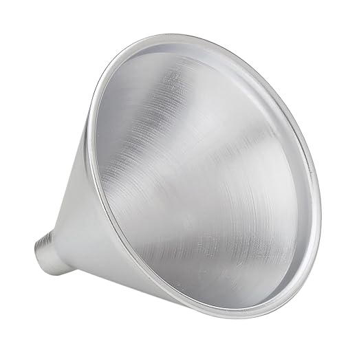 HIC Kitchen Wide-Mouth Aluminum Funnel for Liquids and Dry Goods, 8-Ounce
