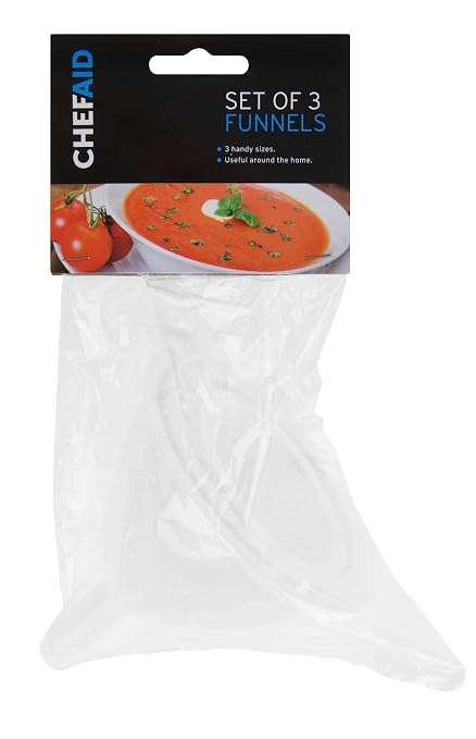 Chef Aid Set of 3 Funnels, White, 10E01749