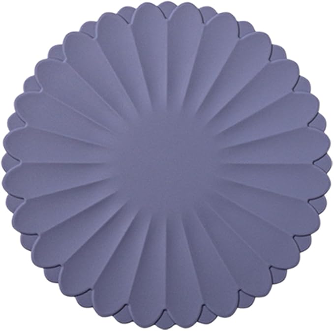 Heat-Resistant Silicone Trivet Mats, Non-Slip Hot Plate Holder for Kitchen Countertops & Dining Table, Reusable Pot Holder Pad with Secure Grip, Dishwasher Safe (Grey, Diameter: 18cm/7.09")