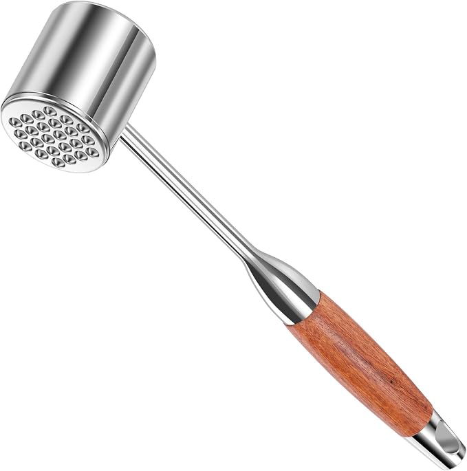 1Pcs Meat Tenderizer Stainless Steel Handheld Meat Tenderizer Hammer Mallet Dishwasher Safe Meat Tool Press for Steak Chicken Pork