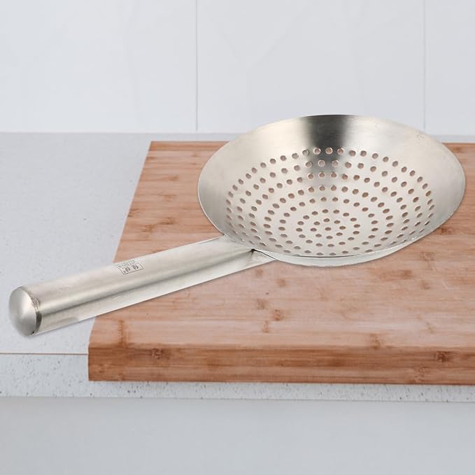 UPKOCH Stainless Steel Skimmer Spoon 16.92 Inch Fine Mesh Cooking Strainer with Handle for Frying Hot Pot Vegetables Meat Wonton Kitchen Gadget