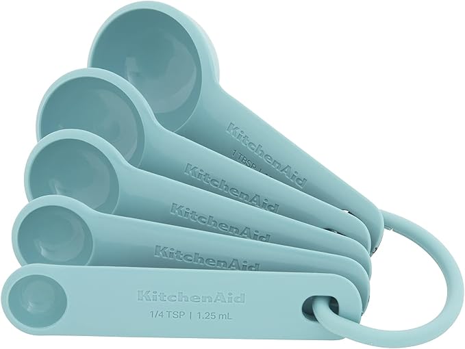 KitchenAid 9-Inch Classic Pizza Wheel and 5-Piece Measuring Spoon Set, Black