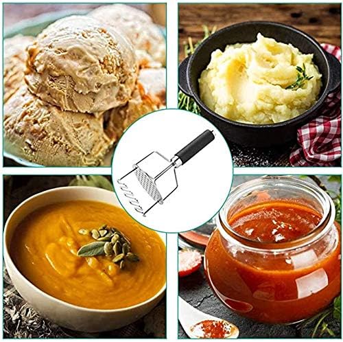 Potato Masher, Premium Heavy Dual-Press Stainless Steel Potato Ricer for Baby Food, Fruits, Vegetables, Baking, With Non Slip Handle