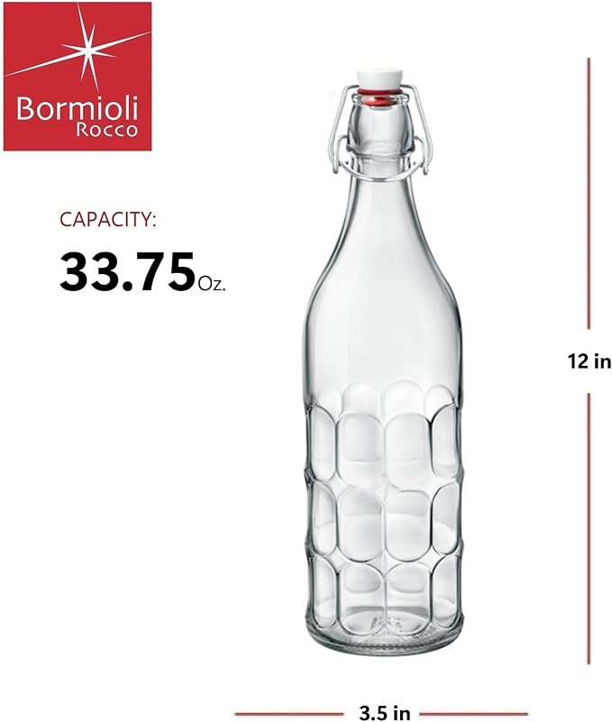 Bormioli Rocco Moresca Bottle, 33.75 oz, Clear, Twin