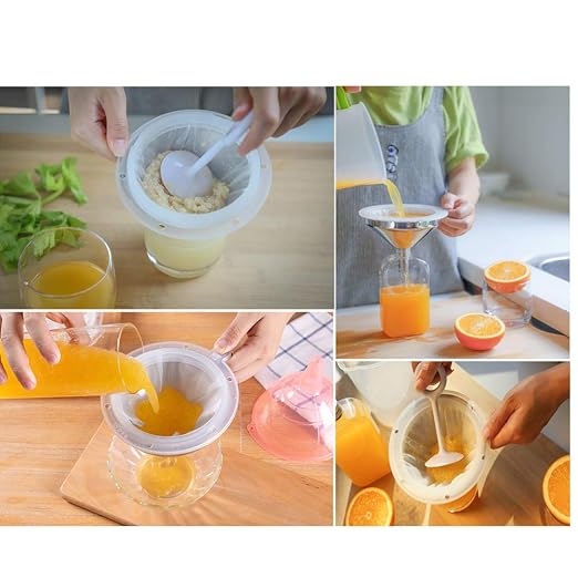 5-Inch Food Grade Stainless Steel Kitchen Funnel with 200 Mesh Food Filter Strainer for Transferring of Liquid Dry Ingredients and Metal Cooking Funnel