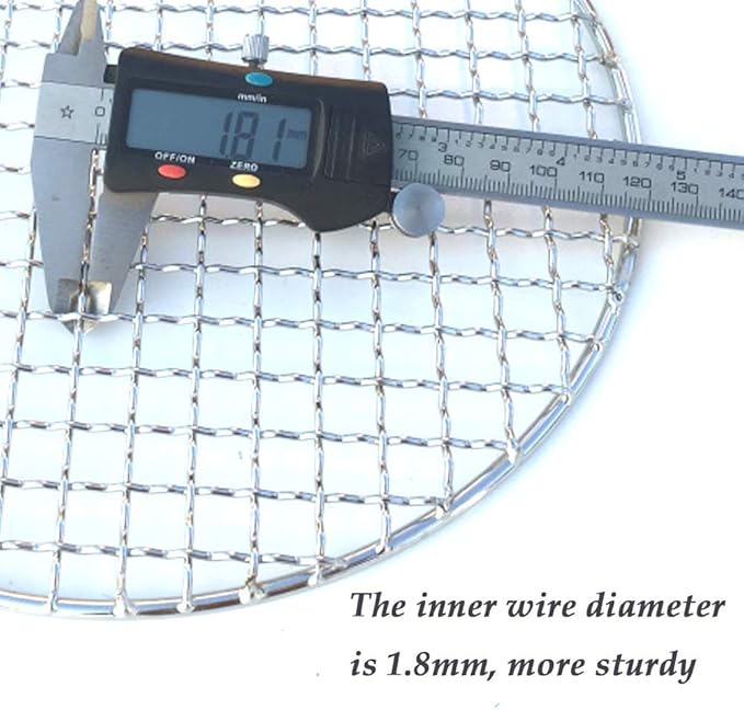 Dia 11.6" Round Barbecue Grids Cross Wire Footed Steaming Stainless Steel Cooling Rack with 2" Height Legs Multi-Purpose Grill Wire Rack for Airfryer Instant Pot/Pressure Cooker (295mm/11.6")