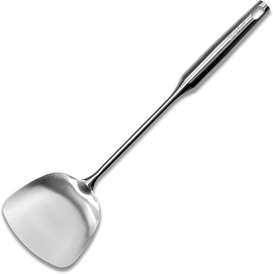 Starfrit Stainless Steel 14.8'' Asian Style Turner - Perfect for Wok Cooking, Stir Fries and Fried Rice