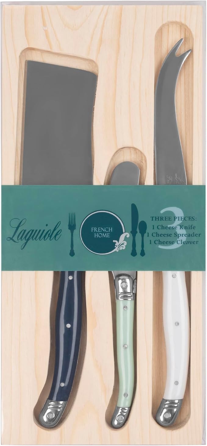 French Home Laguiole Set of 3 Cheese Knives - Sea Salt