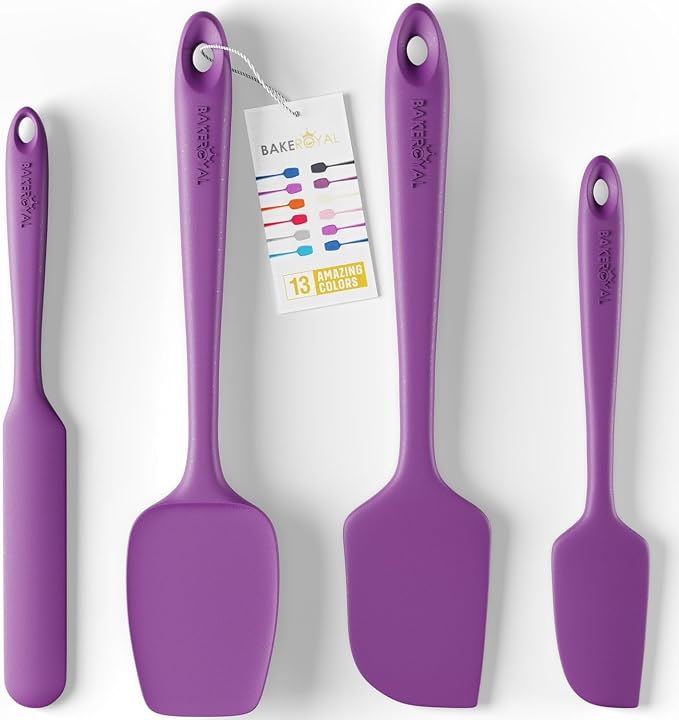 BakeRoyal Silicone Spatulas Set - Purple