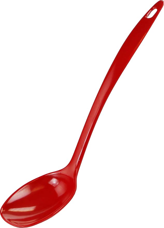 Reston Lloyd Cooking Spoon for Serving, Basting, Mixing, Heat Resistant, BPA Free Melamine 11 inch Utensil with Ergonomic Handle, Red