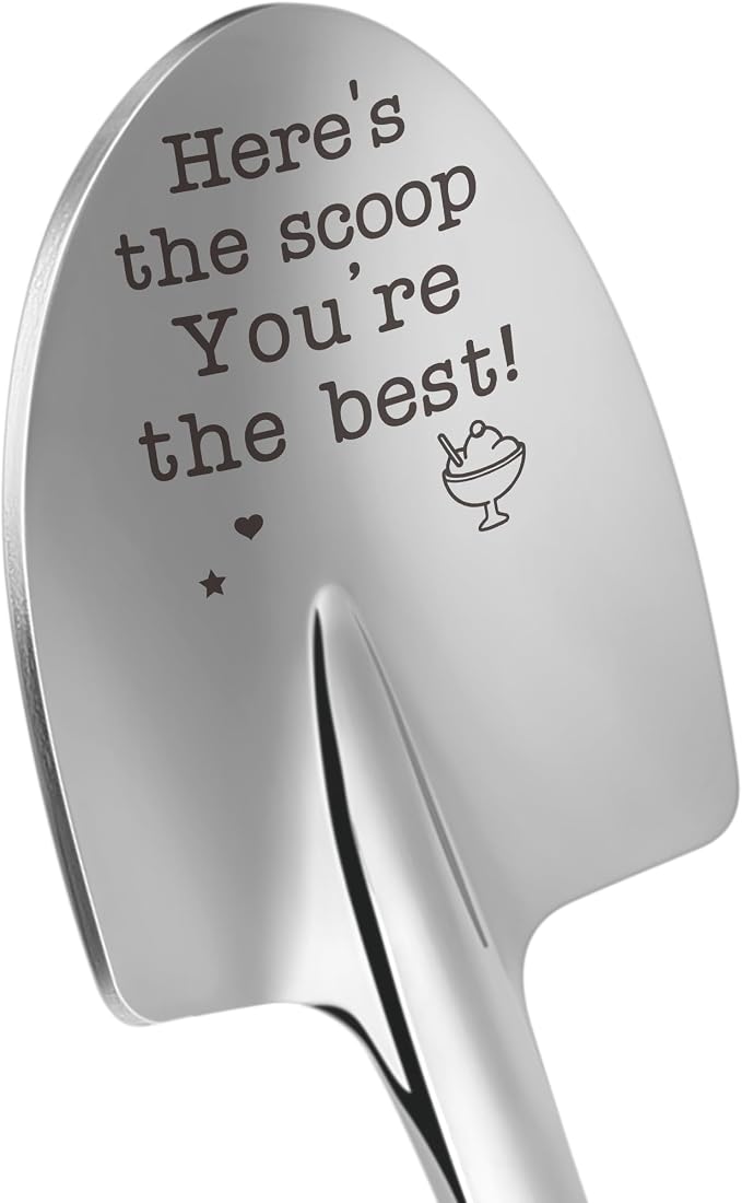 Funny Inspirational Ice Cream Shovel Spoon Encouragement Gifts for Best Friend Sister Work Bestie, Unique Teacher Nurse Appreciation Week Thank You Gifts for Women Men Boss Coworker Employee Christmas