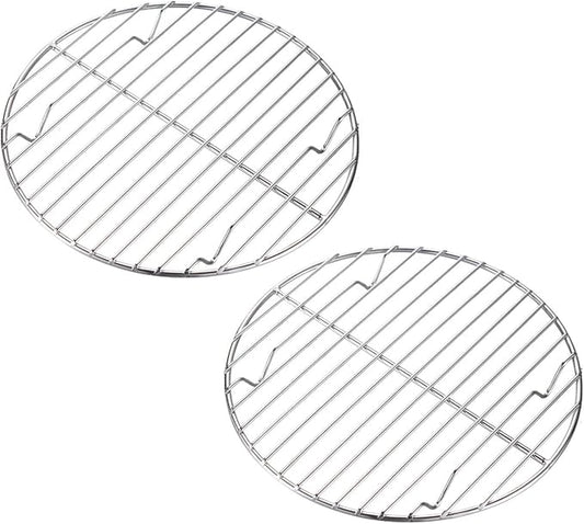 CAMPINGMOON 2pcs Round round cooling rack 304 Stainless Steel Cooking Grid Grill (φ8.3 inches, W21-2P)