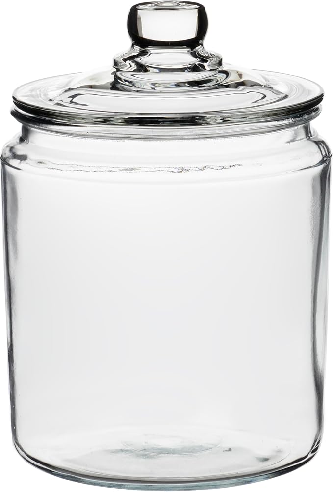 Anchor Hocking Heritage Hill 1/2 Gallon Glass Jar with Lid, Set of 2