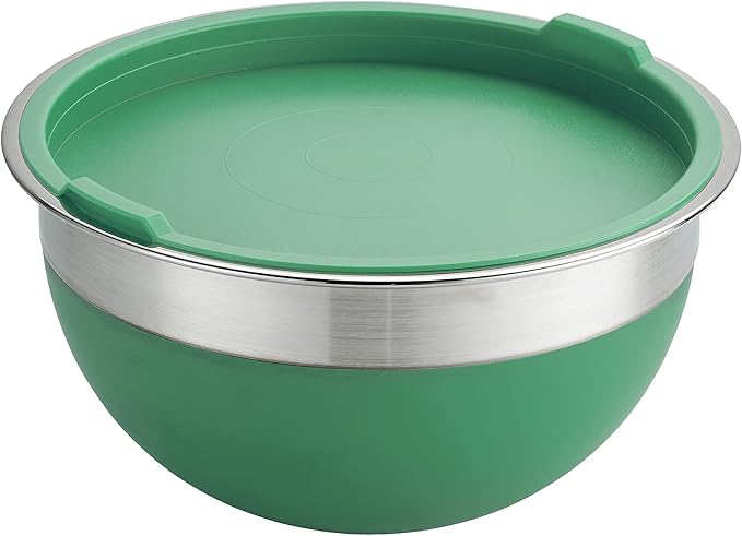 Tramontina 10 Pc Covered Stainless Steel and Silicone Mixing Bowl Set | Mint Green