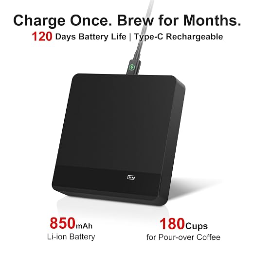Mini Coffee Scale with Timer,Rechargeable Espresso Scale with Auto Timing, Ratio Flow Rate Display,2kg/0.1g High Precision,for Espresso & Pour-Over Coffee,Aluminum Body,Digital Kitchen Scale,Black