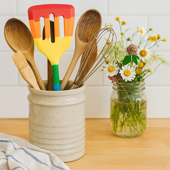 Cooking With Pride Non-Stick Slotted Turner, Heat-Safe Silicone With Iron Core, 12-Inch, Set of 2