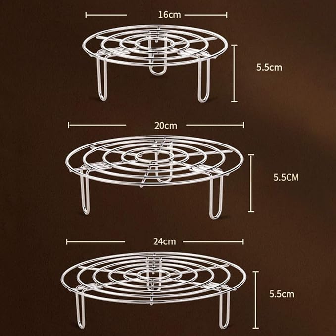 Steam Rack, Heavy Duty Steaming Rack Stand, Stainless Steel Round Steamer Cooling Rack Trivet, Pot Steamer Insert Food Stand, Steaming Cookware Accessories(SIZE:19.5cm/7.68in)
