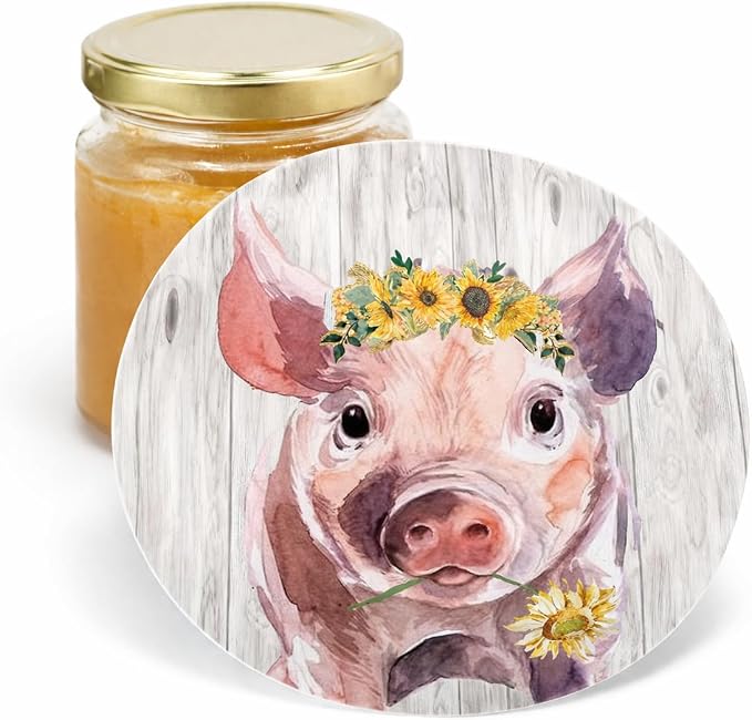 Andreas Silicone Jar Opener, Flower Pig – 6.25" Non-Slip Lid Gripper & Garlic Peeler, Food and Dishwasher Safe, Multi-Use, Durable Silicone & Fabric, Made in the USA, JO-418