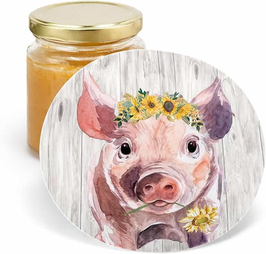 Andreas Silicone Jar Opener, Flower Pig – 6.25" Non-Slip Lid Gripper & Garlic Peeler, Food and Dishwasher Safe, Multi-Use, Durable Silicone & Fabric, Made in the USA, JO-418
