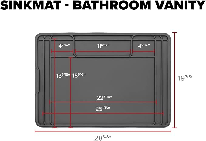 WeatherTech SinkMat – Waterproof Under Sink Liner Mat for Kitchen Bathroom – 28” x 19” Inches - Durable, Flexible Tray – Home undersink Organizer Must Haves, Black