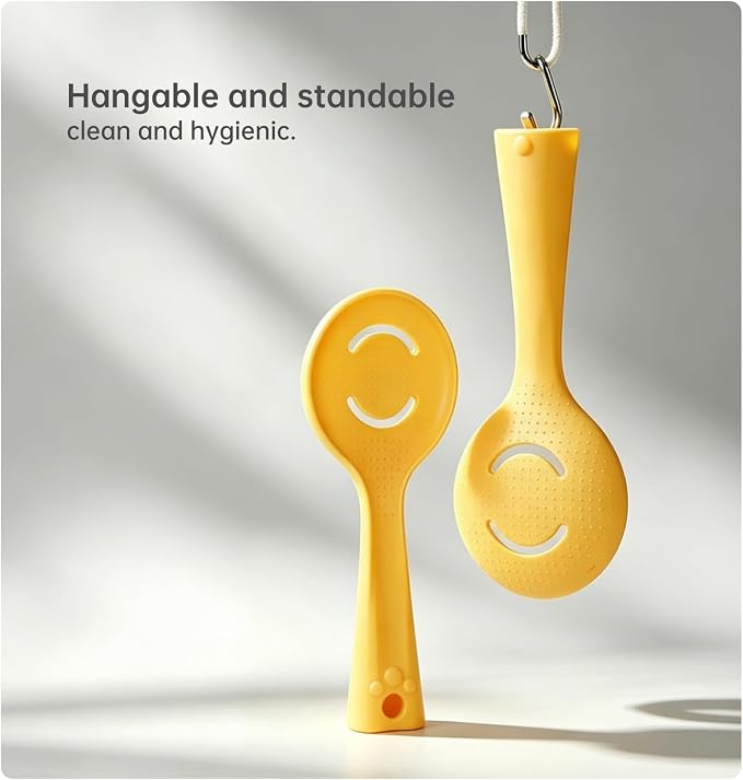 Egg Yolk Separator & Masher 5-in-1 Multi-Function Kitchen Spoon for Potato Mashing, Garlic Mashing, Egg Separating – Self-Standing & Hangable Design