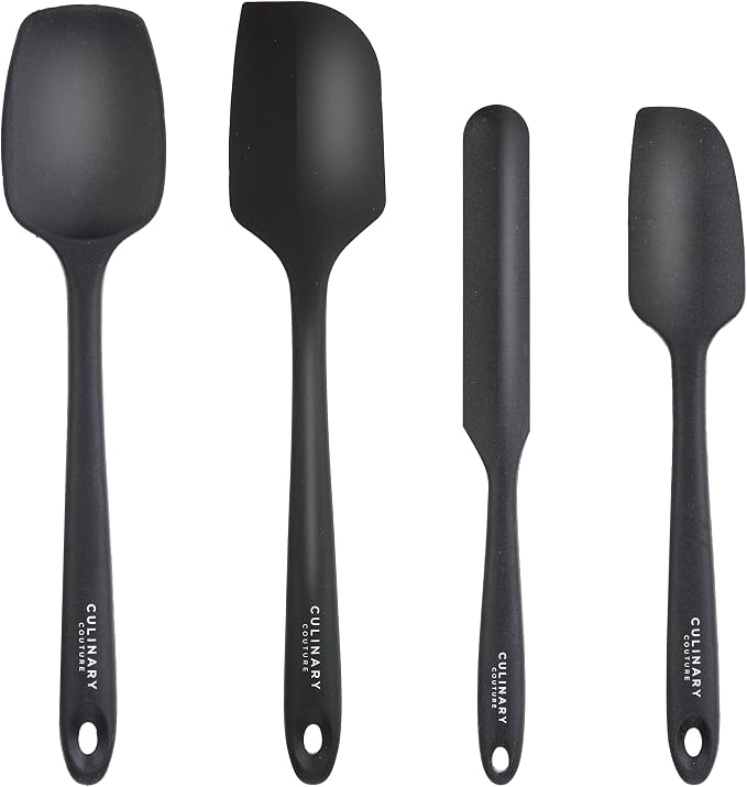 4-Piece Silicone Baking Spatula Set - Rubber Spatulas Silicone Heat Resistant, BPA-Free - Spatula Set for Nonstick Cookware - Baking Essentials