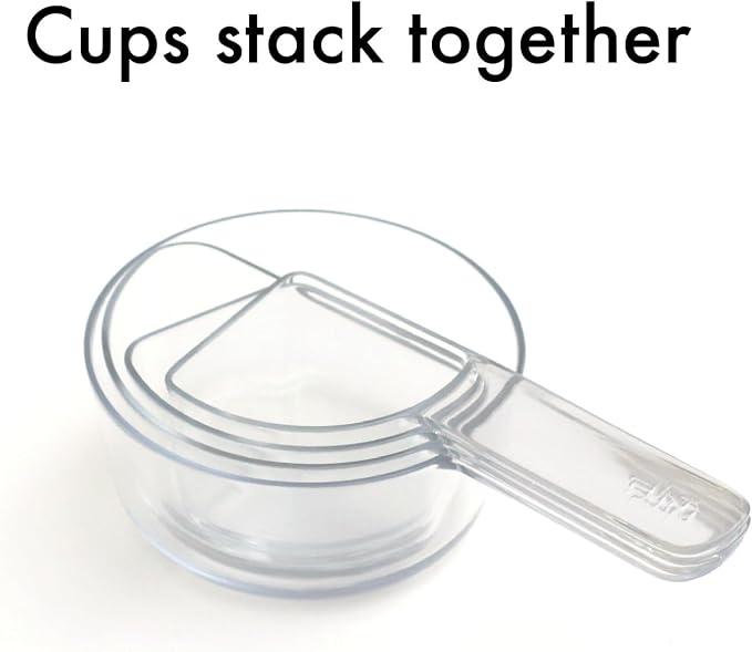 Visual Measuring Cups – Easy-Read, Fraction Shaped Measuring Cups – Clear, Shatterproof and Dishwasher Safe, Made in USA