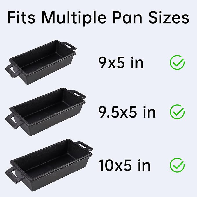 NiHome 4-Pack Silicone Bread Loaf Pan Liners, Reusable and Nonstick Silicone Bread Sling, Fit for 9x5, 9.5x5, and 10x5 Inch Loaf Pans, Dishwasher Safe, Easy to Clean - Brown base with black edges