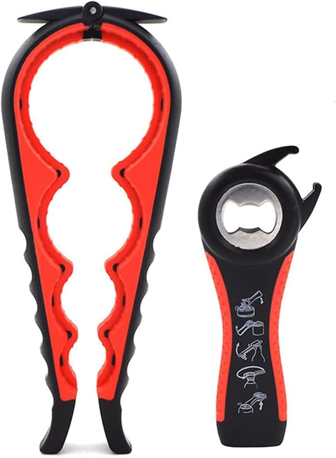 Bottle Opener for Arthritic Hand,Jar Opener for Old People, Children, Women, Those with Weak Hands,Multifunctional Kitchen Gadgets (02-Black)