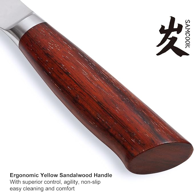 SAMCOOK Damascus Chef Knife - 8 Inch Professional Sharp Gyuto Knife,High Carbon Stainless Steel Kitchen Cooking knife - Ergonomic Sandalwood Handle with Gift Box