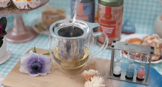 Teabloom Tea Timer - 2 Minutes for Light-Strength White/Green Teas, 3 Minutes for Medium-Strength Black/Oolong Teas, and 5 Minutes for Full-Strength Black/Oolong/Herbal Teas
