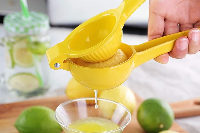 Metal Manual Citrus Lemon Lime Squeezer Juicer, Fruit Juicer, Metal, Kitchen Tool (Yellow)