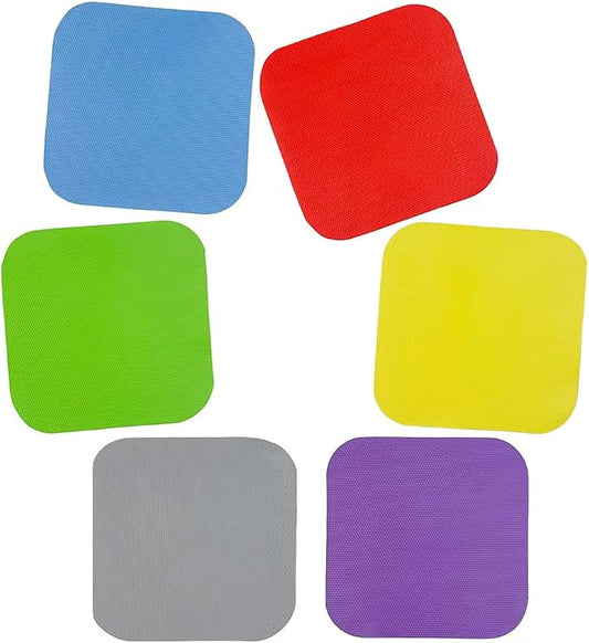 6-Pack Rubber Jar Opener Bottle Gripper Pads | Non-Slip, Multi-function, Easy-Open Lids for Seniors, Arthritis & Weak Hands (Square, 6-Pack)