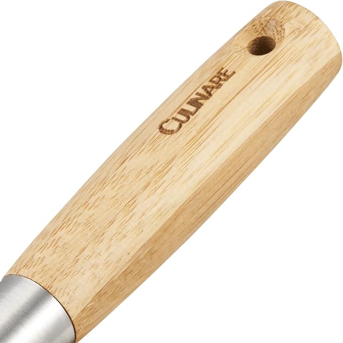 Culinare Naturals C70010 Whisk | Sustainable Bamboo/Stainless Steel | (L)340mm x (W)90mm | Manual Hand Held Whisking Tool/Kitchen Utensil | Metal Balloon Whisk | Not Dishwasher Safe