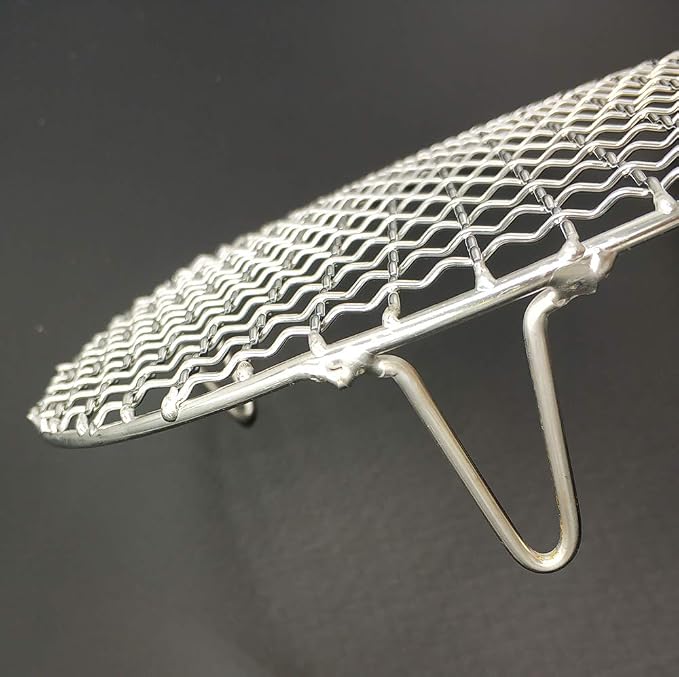 Round Grill Barbecue Net, 2" Height Wire Steaming Cooling Rack, Wire Pan Grate, Baking Rack, Icing Rack, Round Shape - 13 ¾ Inch Diameter (350mm/13.8")