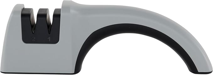 Chef’s Choice Professional Manual Knife Sharpeners for 20-Degree Straight-Edge Kitchen Hunting Fillet and Pocket Knives with Diamond Abrasives Precise Angle Control & Compact Footprint, 2-Stage, Gray
