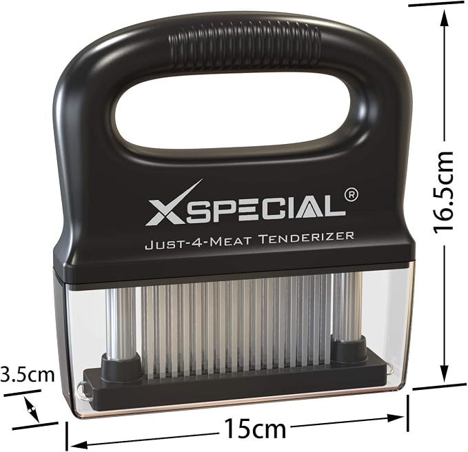 Deluxe Meat Tenderizer Tool 48 Blades Stainless Steel - Kitchen Cooking Gadgets Tools with Ultra Sharp Needle That Makes Steak & Chicken Tender - Dishwasher Safe
